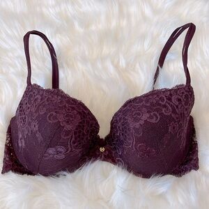 Victoria’s Secret Very Sexy Lined Lace Demi Plum 34D Bra
